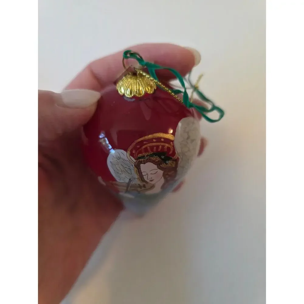 Pier 1 Imports Li Bien 2017 Teardrop Angel Hand Painted Christmas Ornament Box